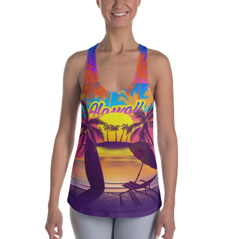 Hawaii Summer Vibe Women's Racerback Tank Purple - Polynesian Pride