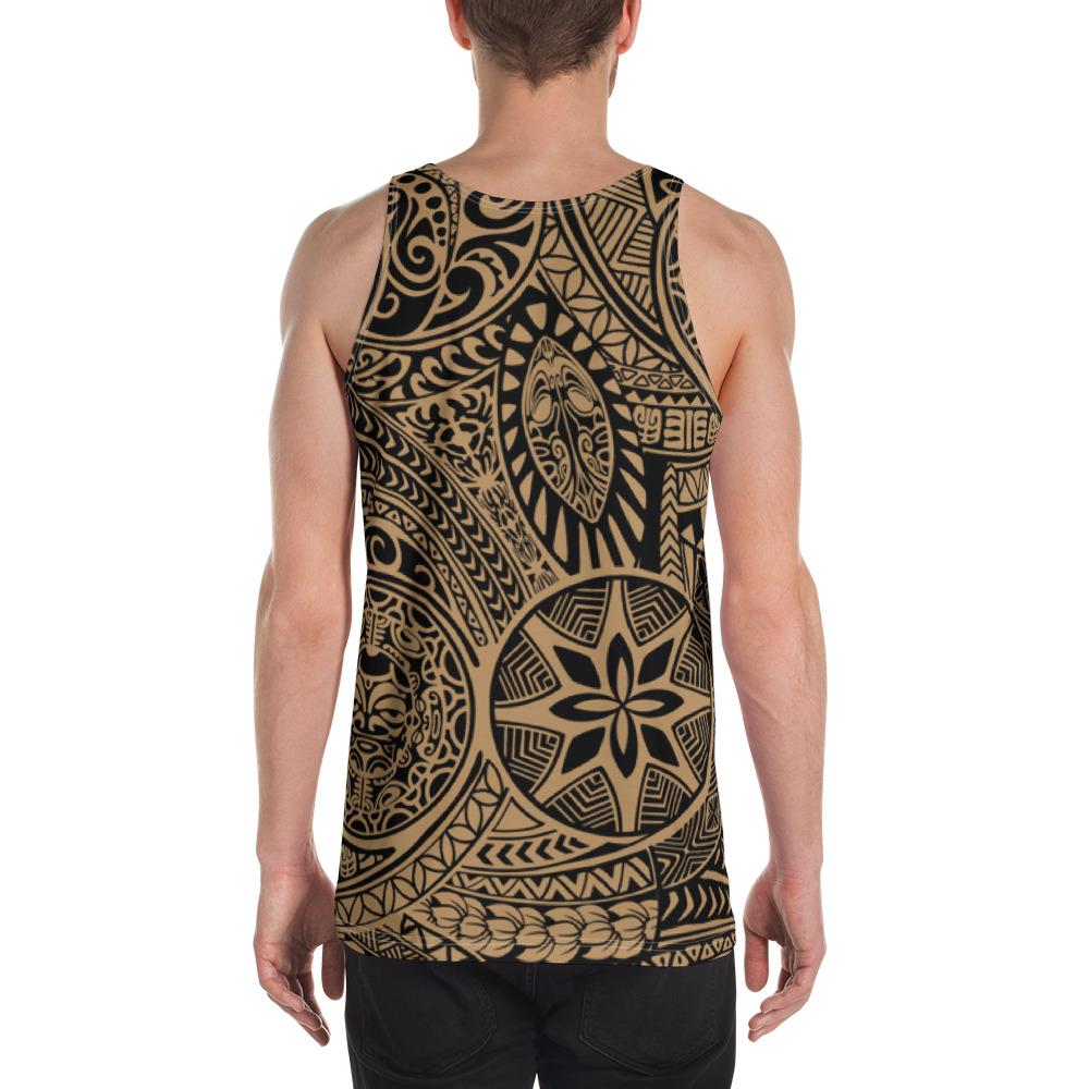 Polynesian Hawaiian Style Tribal Tattoo Gold - Hawaii Men's Tank Top - Polynesian Pride