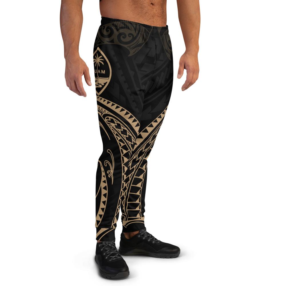 Guam Polynesian Sweatpant - Gold Tribal Wave - Polynesian Pride