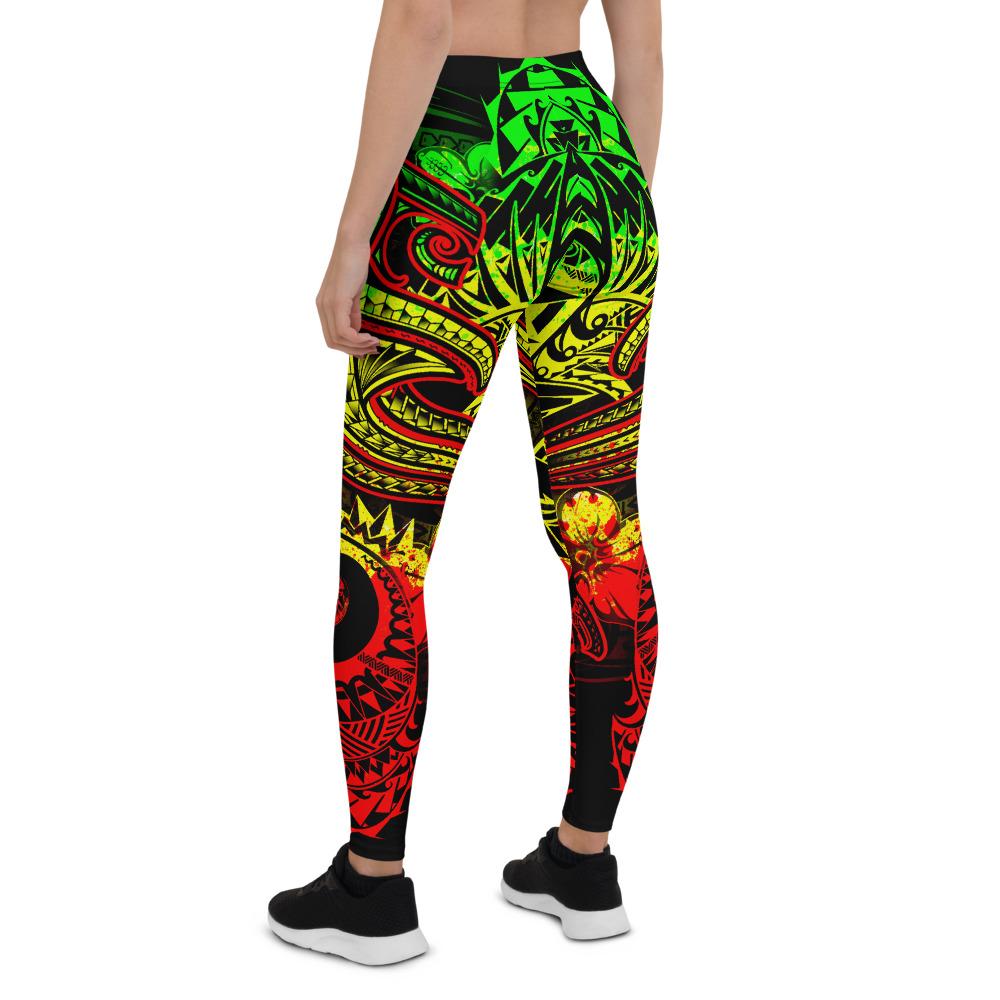Tahiti Leggings - Reggae Shark Polynesian Tattoo - Polynesian Pride