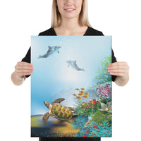 Ocean Cartoon Canvas 16x20 Canvas White - Polynesian Pride