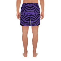 Polynesian Seamless Violet Men's Athletic Long Shorts - Polynesian Pride