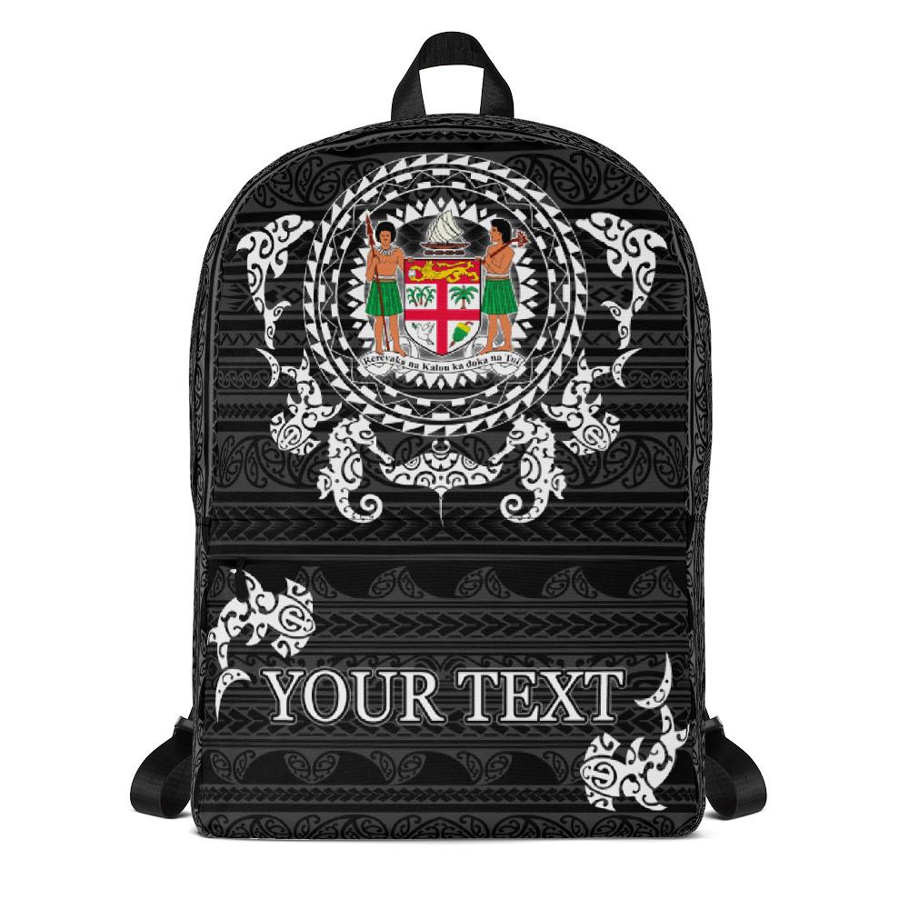 Fiji Backpack - Custom Ocean Animals Black - Polynesian Pride