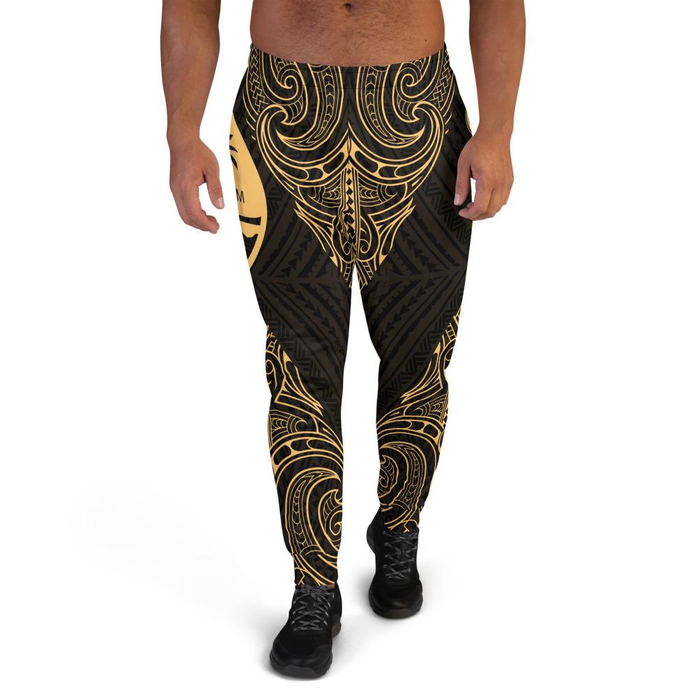 Guam Sweatpant - Polynesian Patterns Gold Color Unisex Yellow - Black - Polynesian Pride