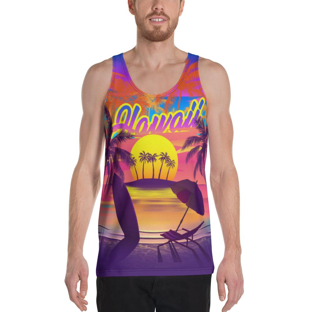 Hawaii Summer Vibe Men's Tank Top Purple - Polynesian Pride