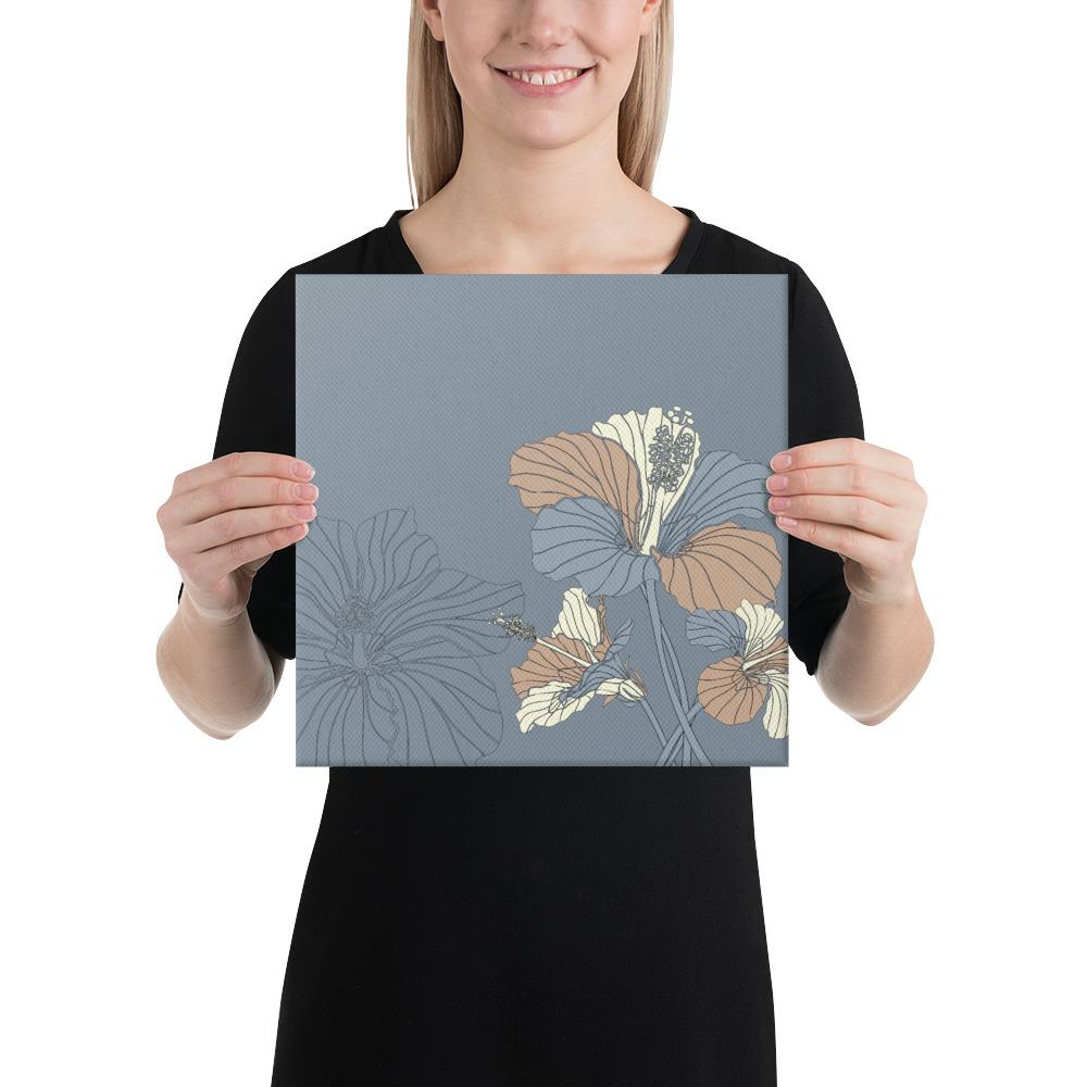 Hibiscus Art Canvas 12x12 Canvas White - Polynesian Pride