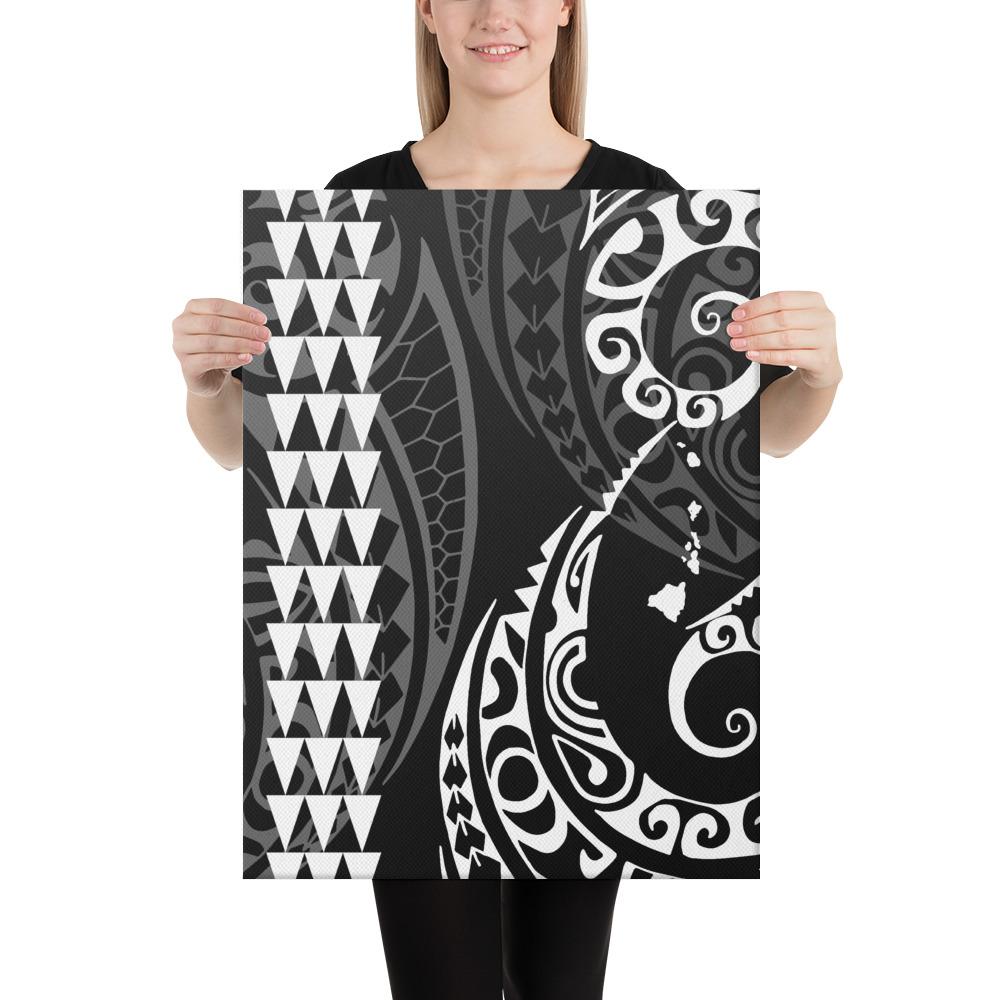 Hawaiian Map Polynesian Canvas White 18x24 Canvas White - Polynesian Pride