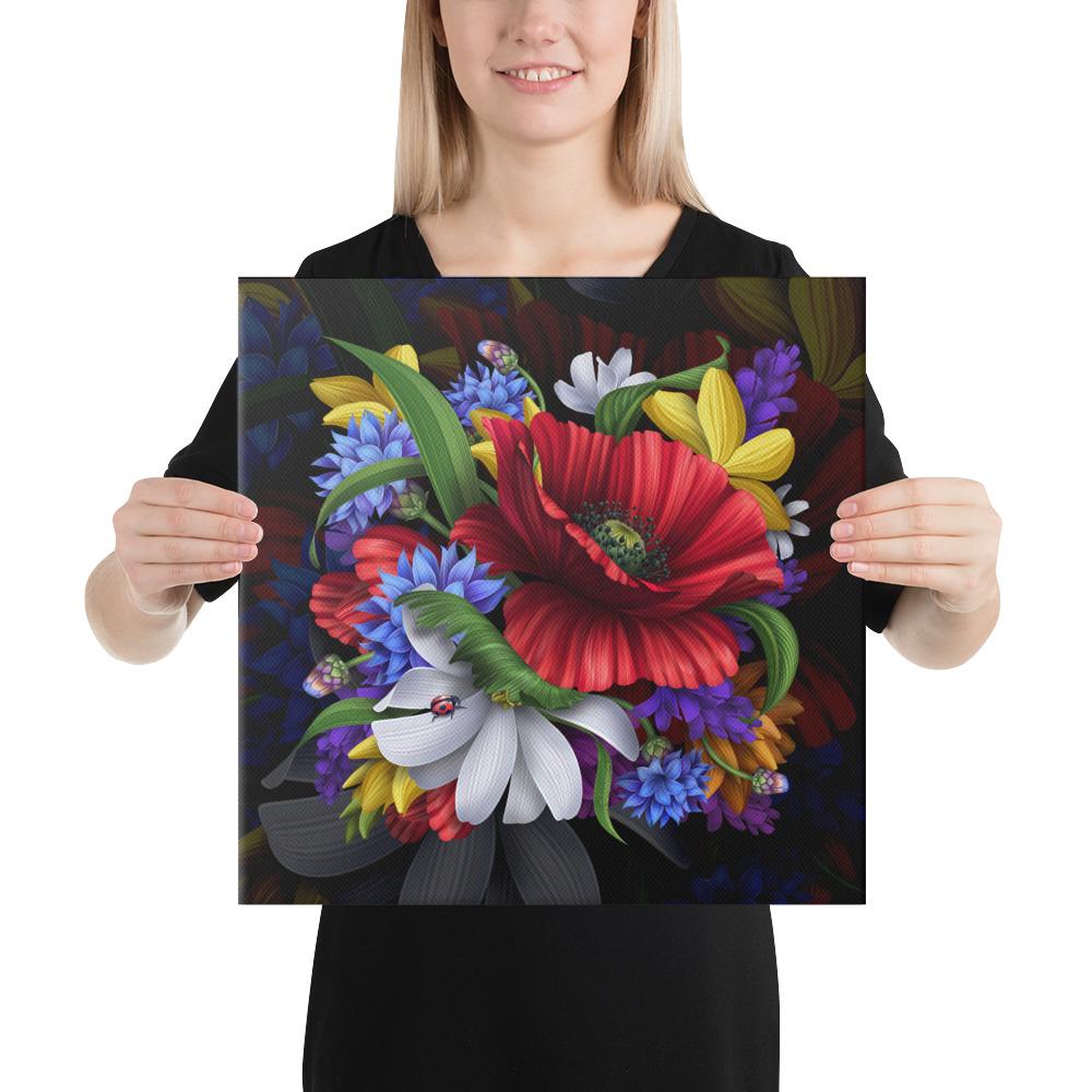 Hibiscus Flower Beautiful Canvas 16x16 Canvas White - Polynesian Pride