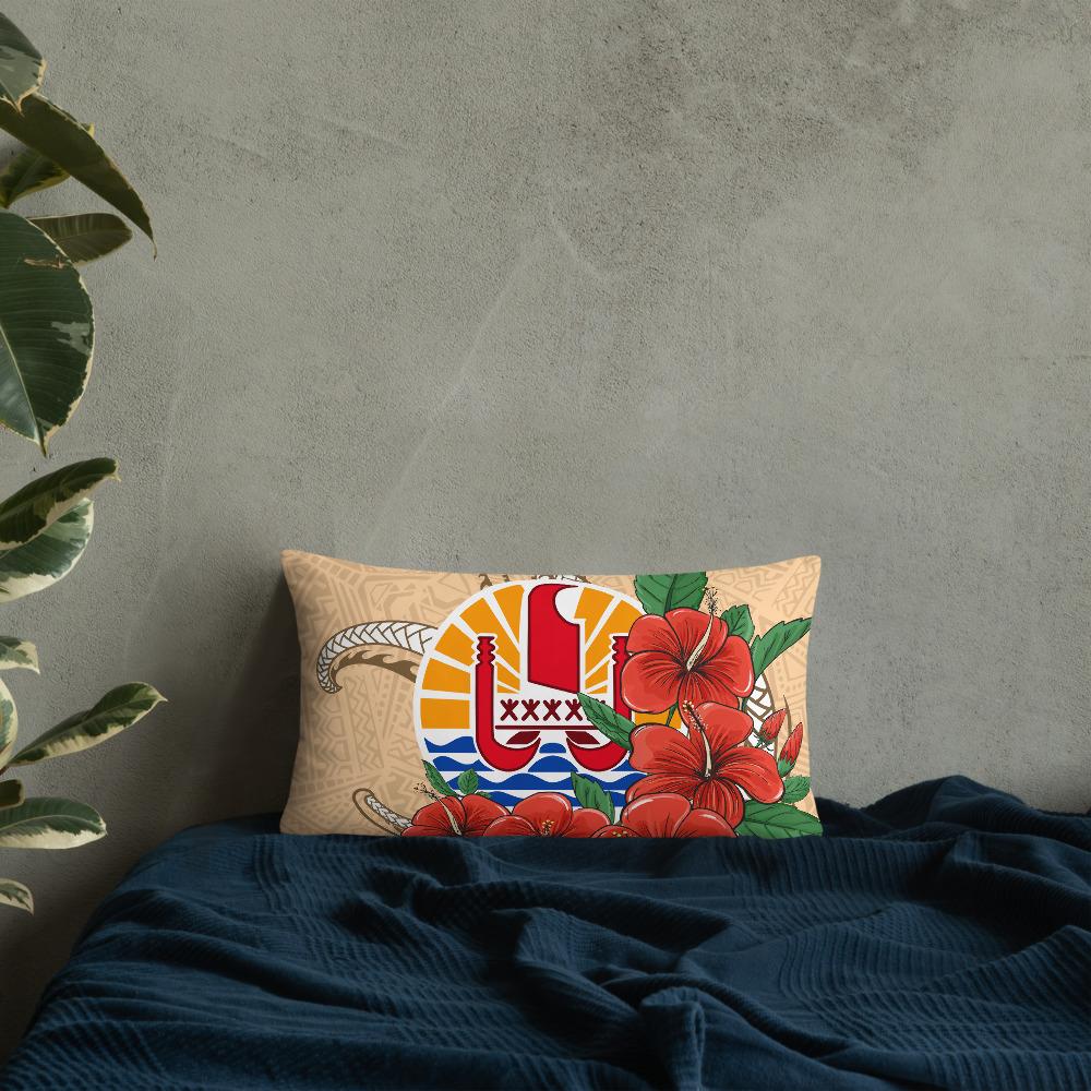 Tahiti Polynesian Pillow - Hibiscus Coat of Arm - Polynesian Pride