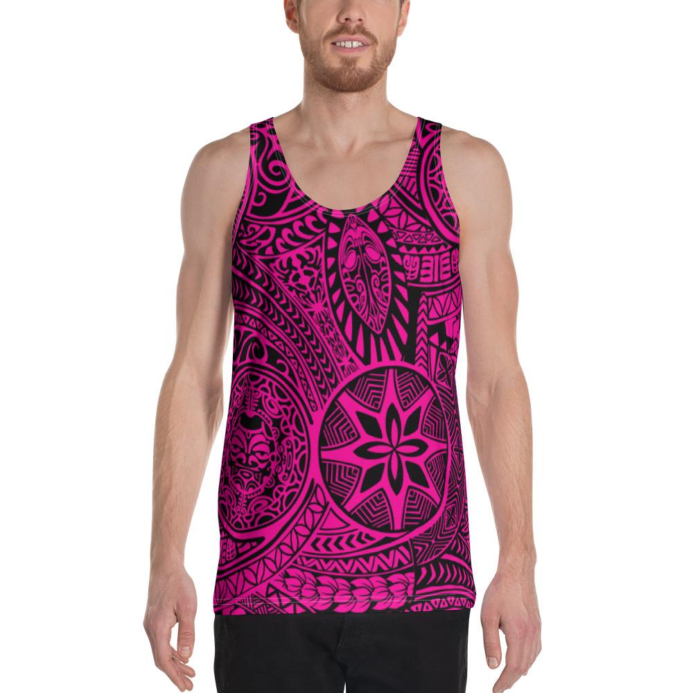 Polynesian Hawaiian Style Tribal Tattoo Pink - Hawaii Men's Tank Top Pink - Polynesian Pride