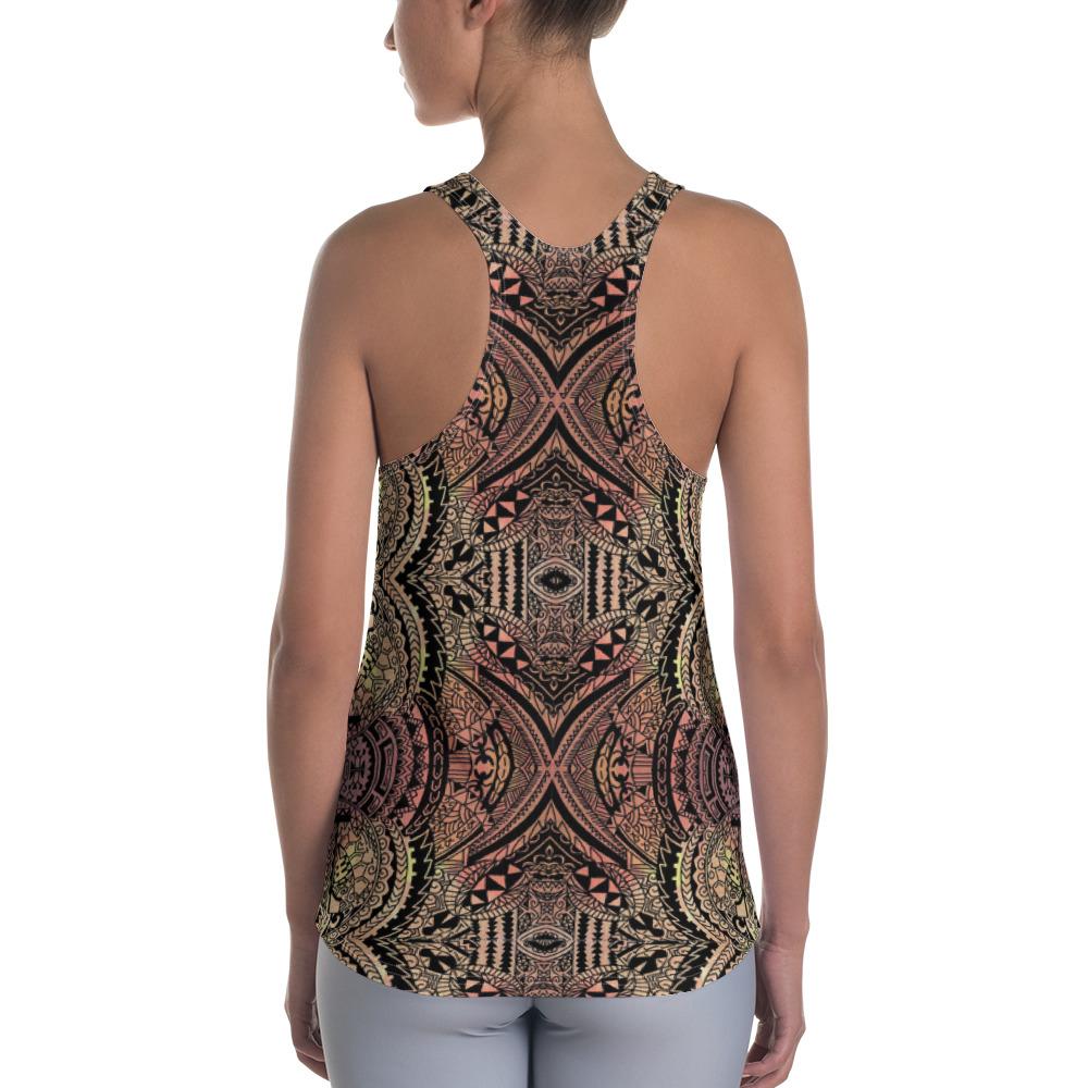 Polynesian Symmetry Brown Hawaii Women's Racerback Tank Top - Polynesian Pride