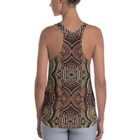 Polynesian Symmetry Brown Hawaii Women's Racerback Tank Top - Polynesian Pride