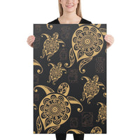 Turtle Pattern Golden Canvas 24x36 Canvas Gold - Polynesian Pride