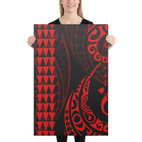 Hawaiian Map Polynesian Canvas Red 24x36 Canvas Red - Polynesian Pride