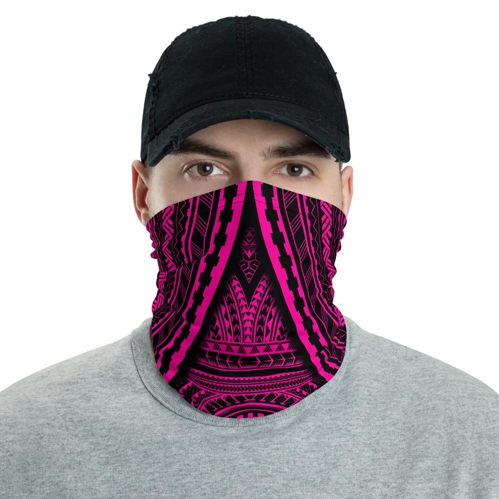 Polynesian Skull Hawaiian Bandana Anchor Neck Gaiter - AH - Pink One Size Pink - Polynesian Pride