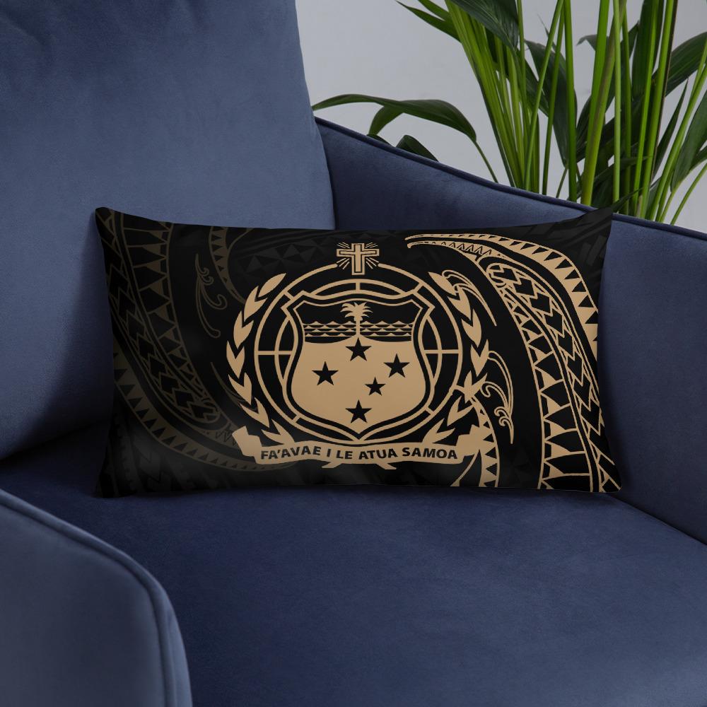 Samoa Polynesian Basic Pillow - Gold Tribal Wave - Polynesian Pride