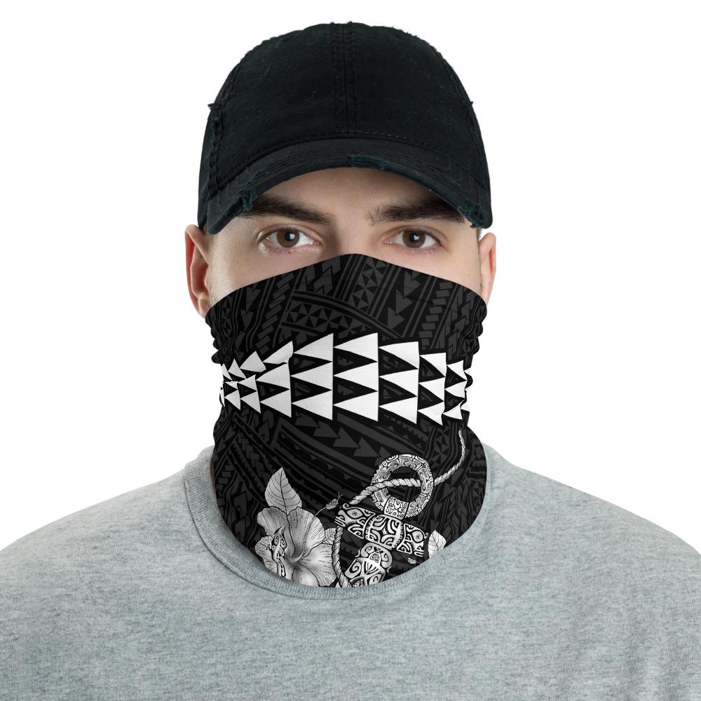 Hawaii Bandana Kakau Polynesian Anchor Neck Gaiter - White White One Size - Polynesian Pride