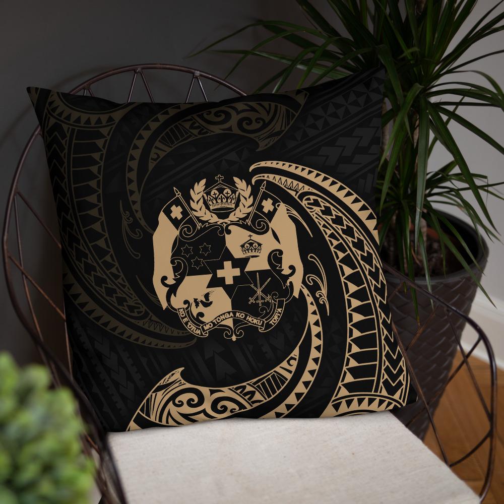 Tonga Polynesian Basic Pillow - Gold Tribal Wave - Polynesian Pride