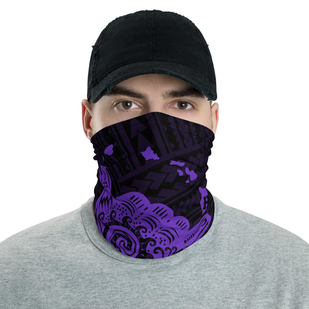 Hawaiian Bandana Polynesian Shaka Map Neck Gaiter - Purple Unisex One size Purple - Polynesian Pride