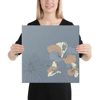 Hibiscus Art Canvas 16x16 Canvas White - Polynesian Pride