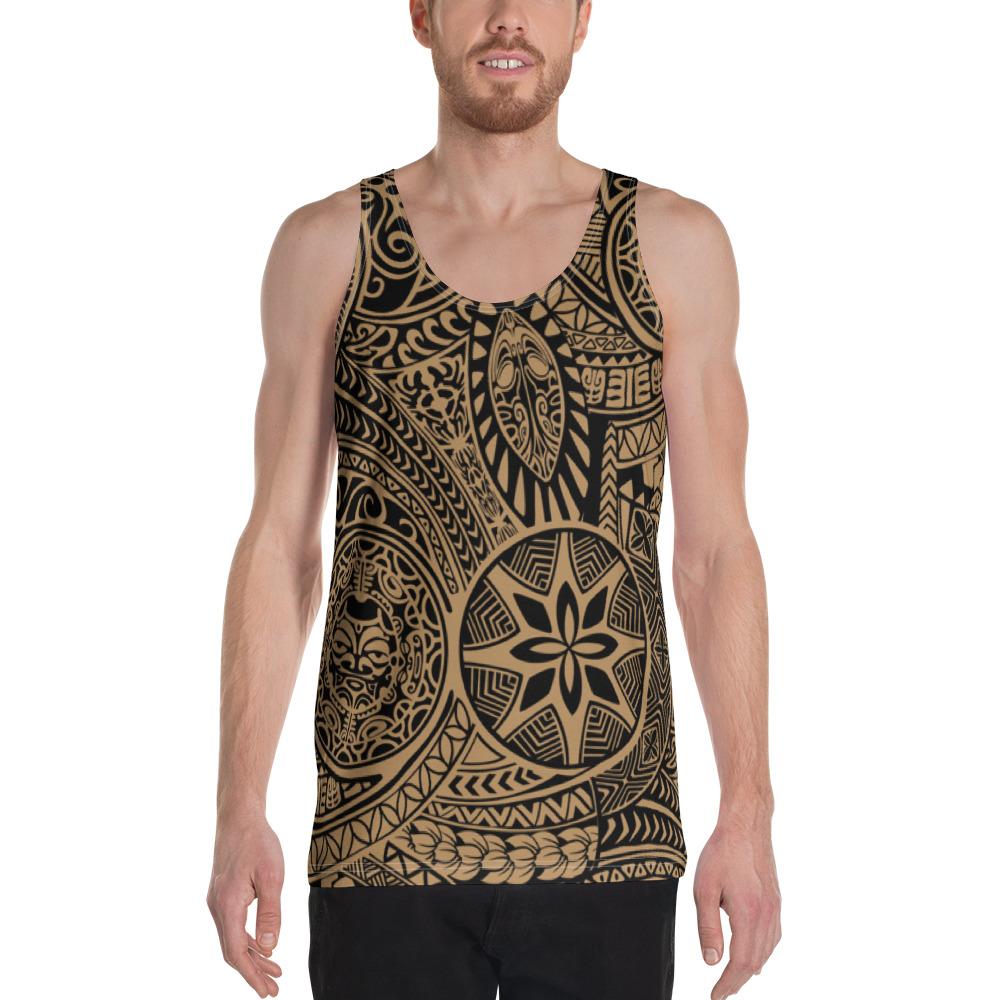 Polynesian Hawaiian Style Tribal Tattoo Gold - Hawaii Men's Tank Top Gold - Polynesian Pride