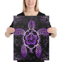 Turtle Hibiscus Violet Canvas 16x20 Canvas Violet - Polynesian Pride
