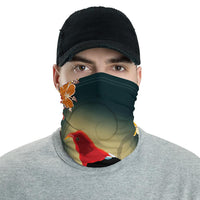 Hawaiian Bandana - Honeycreeper Hibiscus Neck Gaiter Black One Size - Polynesian Pride
