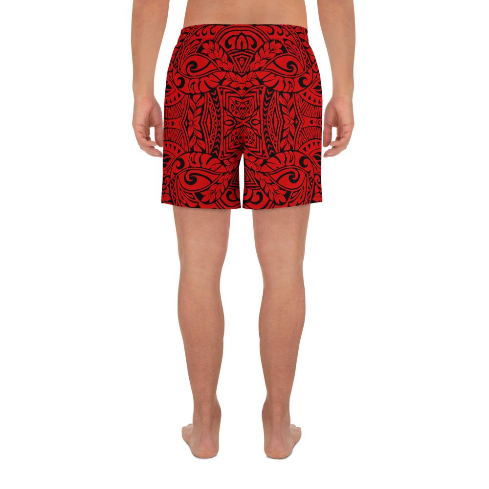 Polynesian Culture Red Men's Athletic Long Shorts - Polynesian Pride
