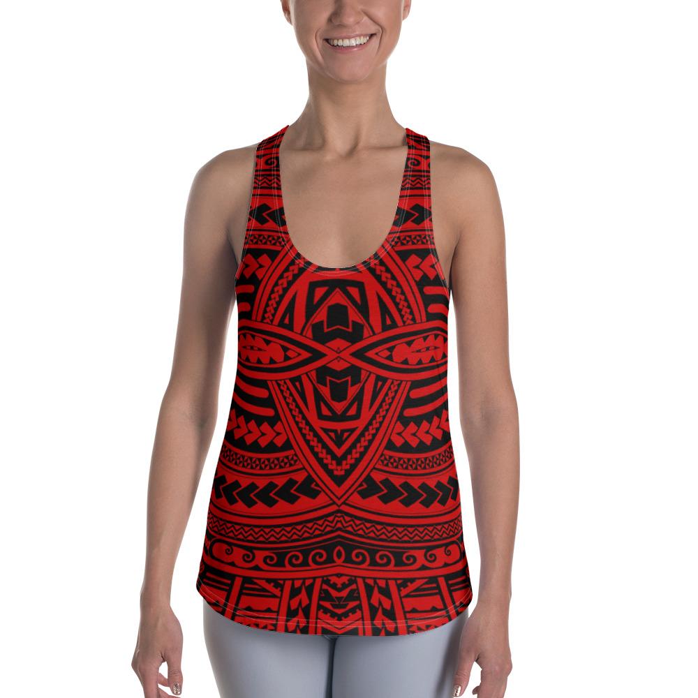 Polynesian Seamless Red Hawaii Women's Racerback Tank Top Art - Polynesian Pride