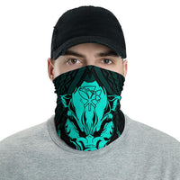 Hawaiian Bandana Kanaka Map Wild Boar Kamapua'a Polynesian Neck Gaiter - Turquoise One Size Turquoise - Polynesian Pride