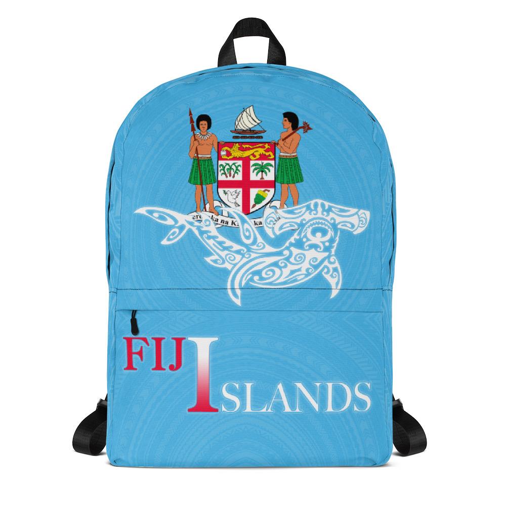 Fiji Backpack - Shark With Coat Of Arms Art - Polynesian Pride