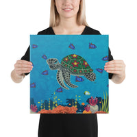 Sea Cartoon Canvas 16x16 Canvas White - Polynesian Pride