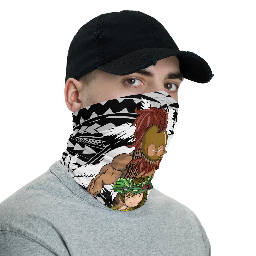 Polynesian Warrior Hula Girl Kanaka Hawaiian Bandana Anchor Neck Gaiter - AH - White - Polynesian Pride