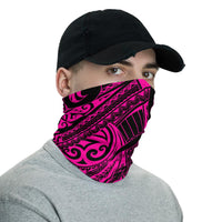 Hawaiian Bandana - Polynesian Curly Tatau Pink Neck Gaiter - Polynesian Pride