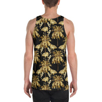 Hawaii Watercolor Flamingos Palm Trees Beautiful Seamless - Hawaii Men's Tank Top AH - Polynesian Pride