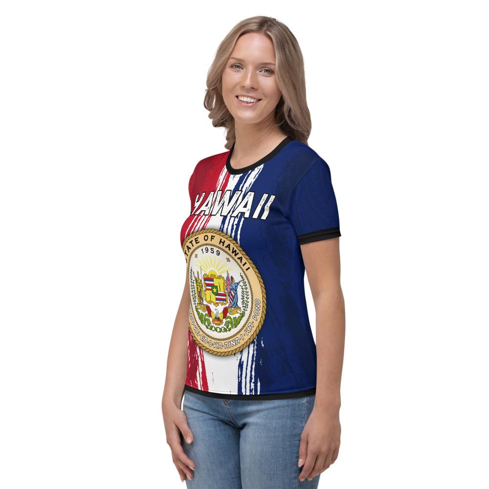 Personalized Hawaii Polynesian Seal Of Hawaii Womens T Shirt Oliver Style - Polynesian Pride