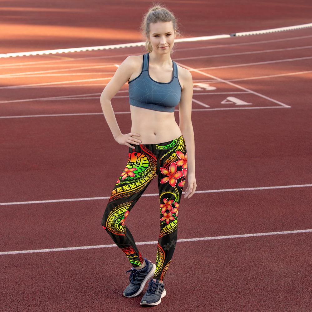 Tahiti Polynesian Legging - Reggae Plumeria - Polynesian Pride