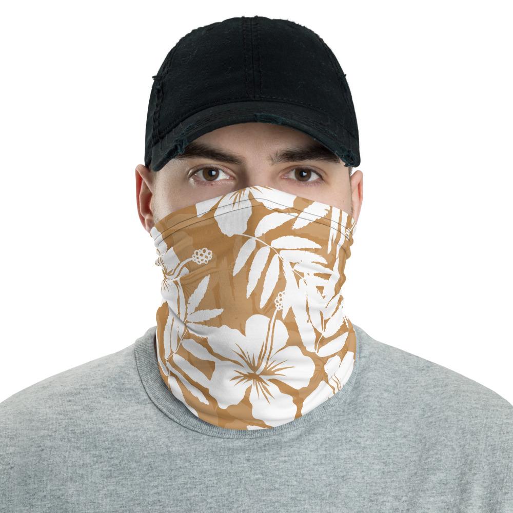 Traditional Hibiscus Gold Unisex Neck Gaiter One Size Art - Polynesian Pride