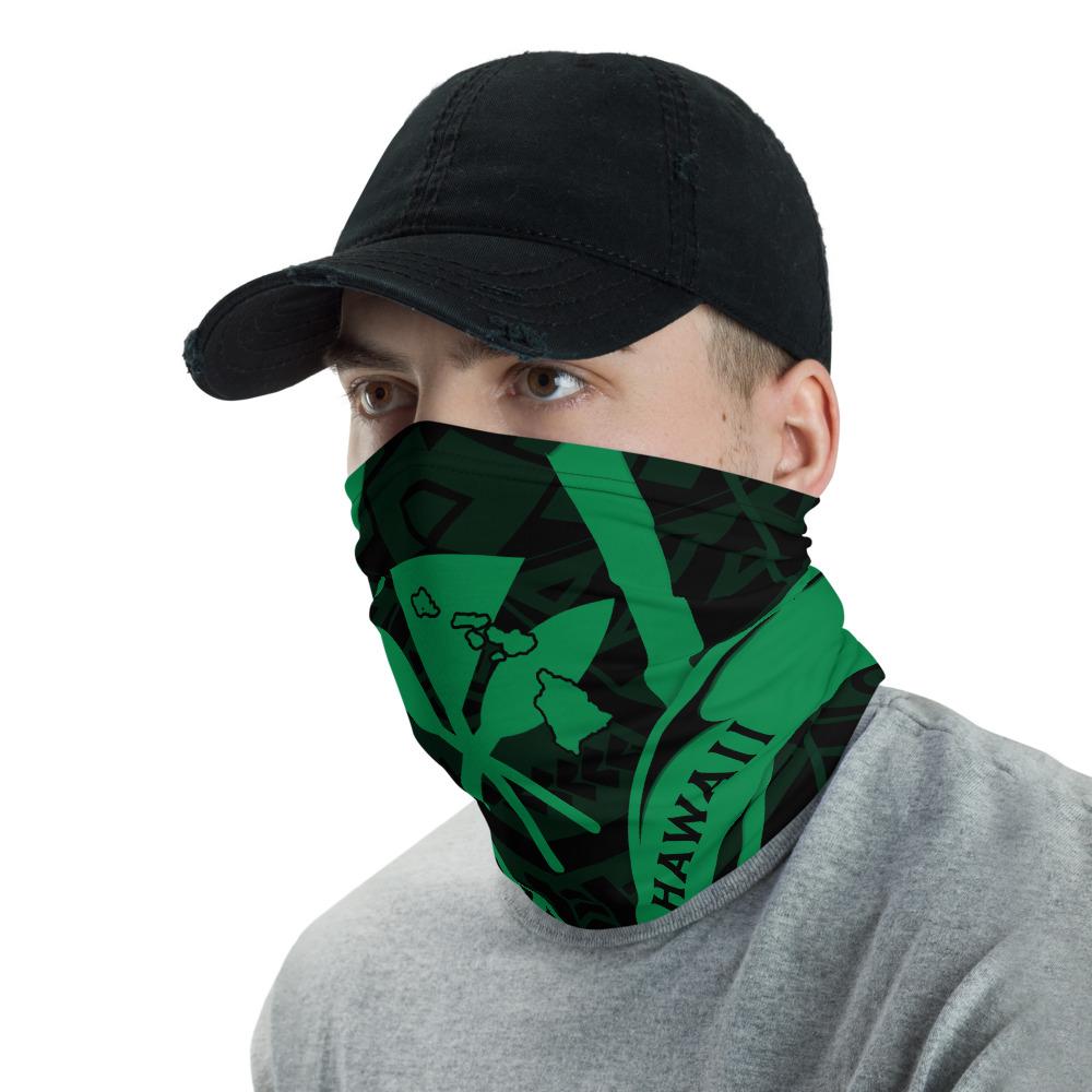 Hawaiian Bandana Map Polynesian Kanaka Anchor Neck Gaiter - AH - Green - Polynesian Pride