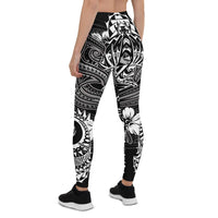 Fiji Leggings - White Shark Polynesian Tattoo - Polynesian Pride