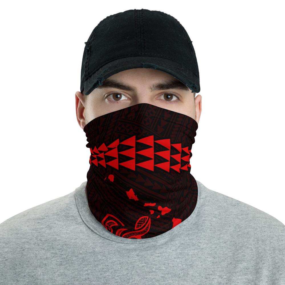 Hawaii Bandana Kakau Polynesian Turtle Map Neck Gaiter - Red Red One Size - Polynesian Pride