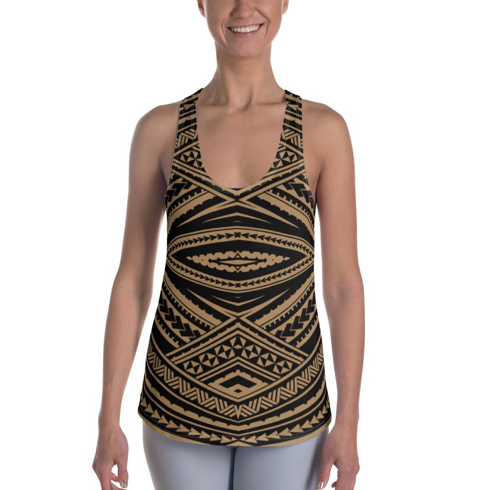 Polynesian Tatau Gold Hawaii Women's Racerback Tank Top Art - Polynesian Pride