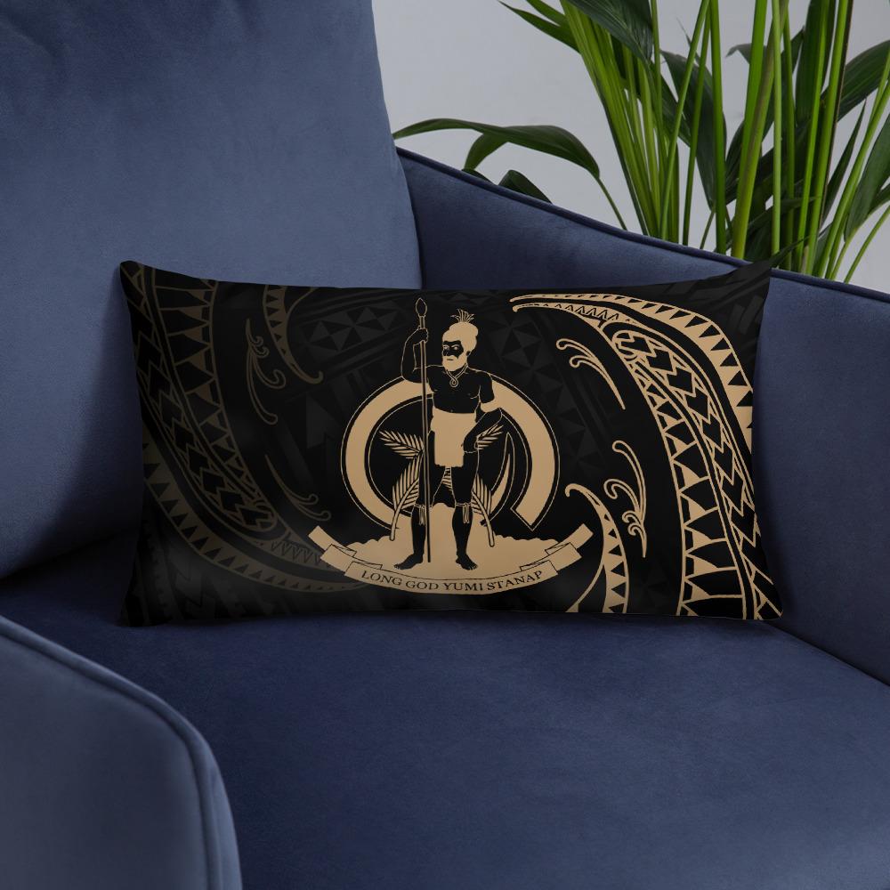 Vanuatu Polynesian Basic Pillow - Gold Tribal Wave - Polynesian Pride
