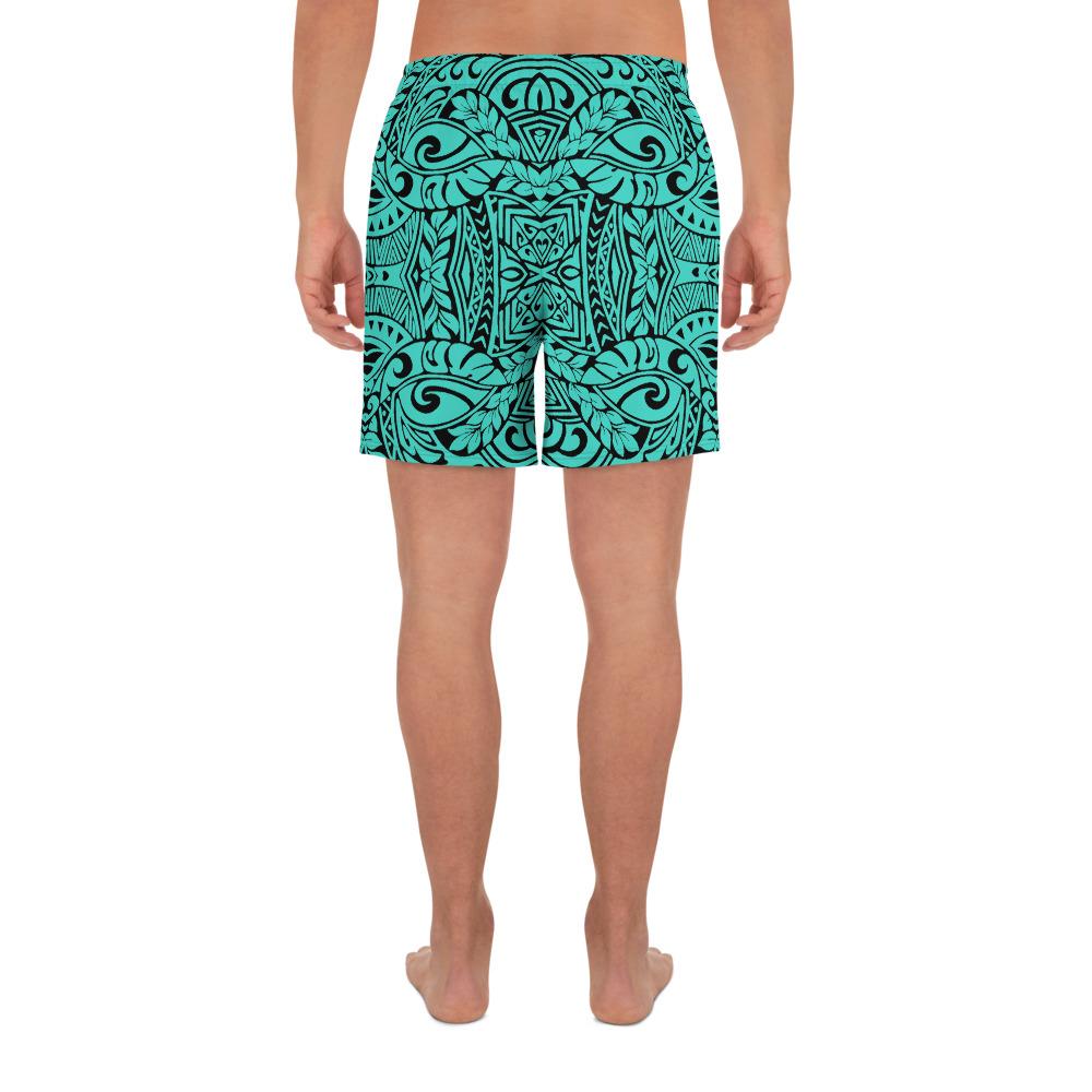 Polynesian Culture Turquoise Men's Athletic Long Shorts - Polynesian Pride