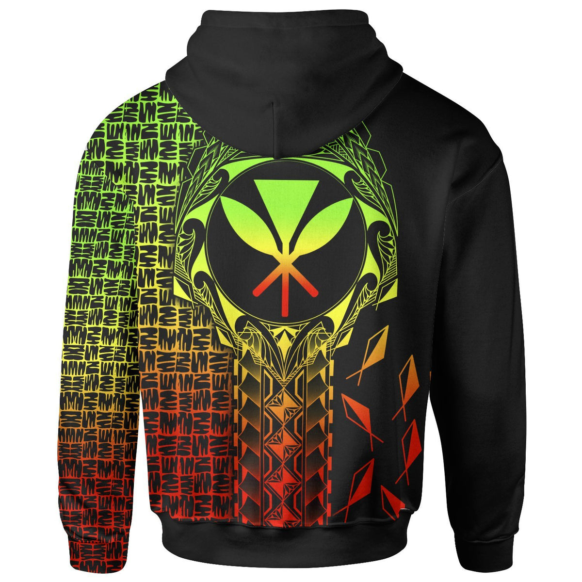 Hawaii Hoodie Kanaka Maoli Rocket Style (Reggae) - Polynesian Pride