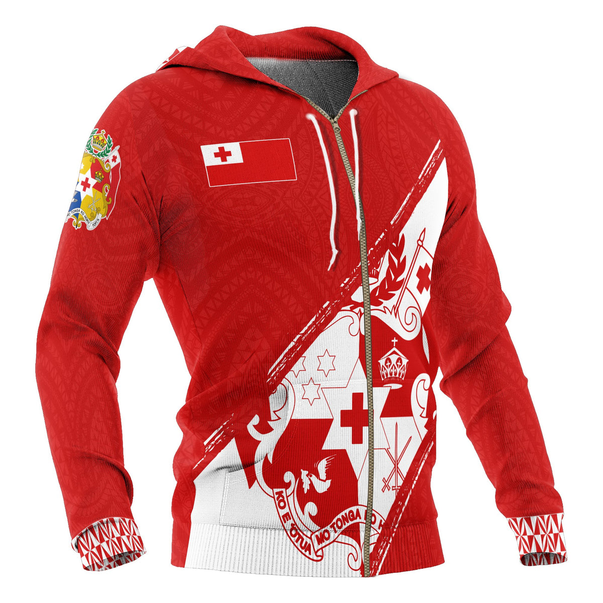 Tonga Zip up Hoodie Love Tonga - Polynesian Pride