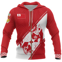 Tonga Zip up Hoodie Love Tonga Unisex Red - Polynesian Pride