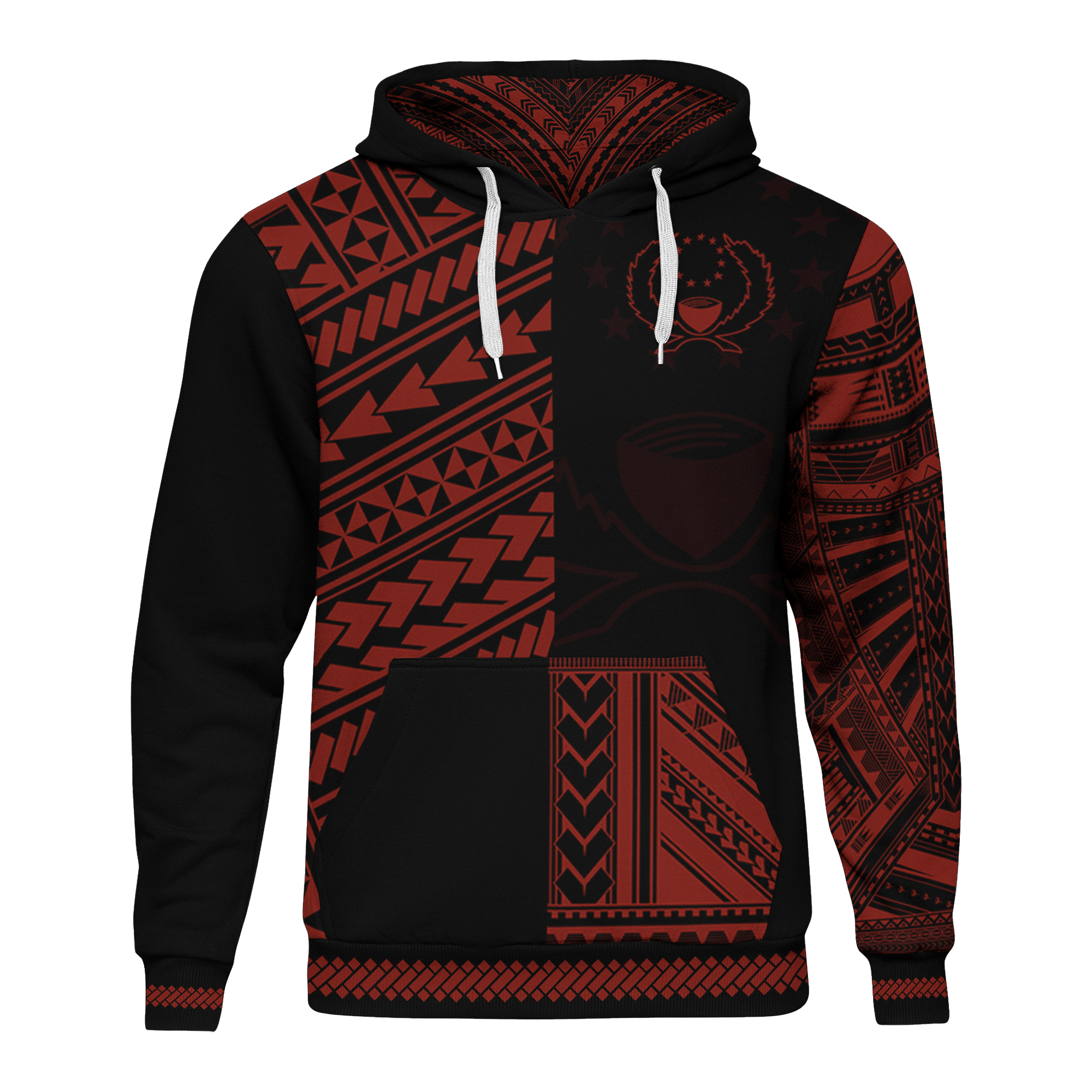 Pohnpei Hoodie Micronesian Portion Red Version Unisex Red - Polynesian Pride