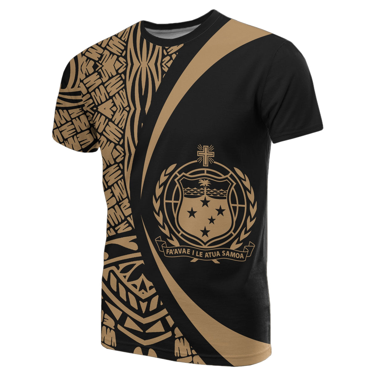 Samoa Gold Polynesian T Shirt Circle Style - Polynesian Pride