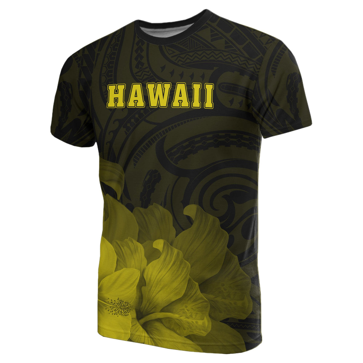 Hawaii State Hibiscus Yellow Polynesian T Shirt Floral Style - Polynesian Pride